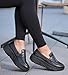 EXEBLUE Non Slip Work Shoes for Women Kitchen Restaurant Chef Waterproof Slip-Resistant Loafers Food Service Nurse Sneakers Slip on Comfortable Chunky Penny Fashion Casual Dress Footwear Size 9 Black
