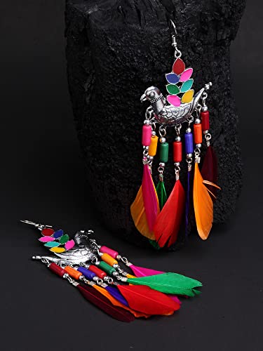Stylish Oxidised Feather Earrings for Women