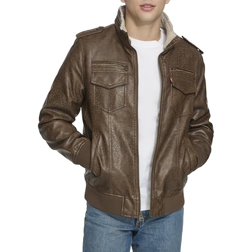 Image of Levi's Men's Vintage Deer Faux Leather Aviator Bomber (Standard and Big & Tall)