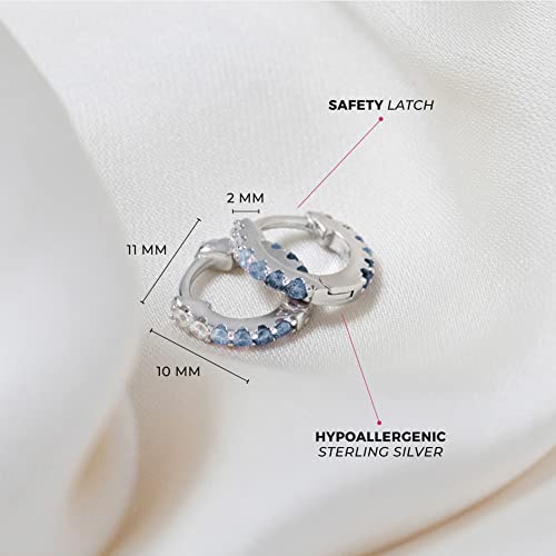 Pendientes de aro de plata 925 con circonitas de 10mm para niñas 4