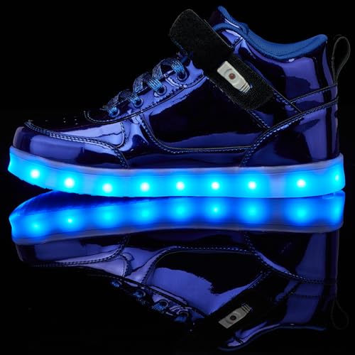 Image of SANYES LED Light Up Shoes for Men Women, USB Rechargeable High Top Glowing Sneakers, Luminous Dancing Shoes