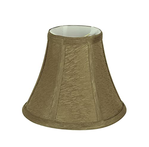 Image of Aspen Creative 30056-2A, Bell Clip-On Chandelier Lamp Shade, Khaki, 3 inch Top x 6 inch Bottom x 5 inch Slant Height, Set of 2