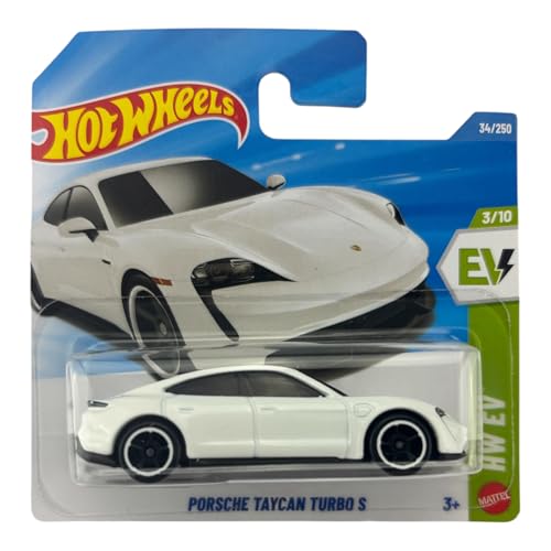 Hot Wheels Porsche Taycan Turbo S [White] HW EV 3/10 34/250 1:64 Scale Diecast Toy Vehicle