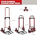 Stair Climbing Dolly Cart,Stair Climbing Hand Truck Dolly with Telescoping Handle and Stairs Wheels,200 LB Capacity Heavy Duty Folding Hand Truck for Stairs,Moving,Office (Red)
