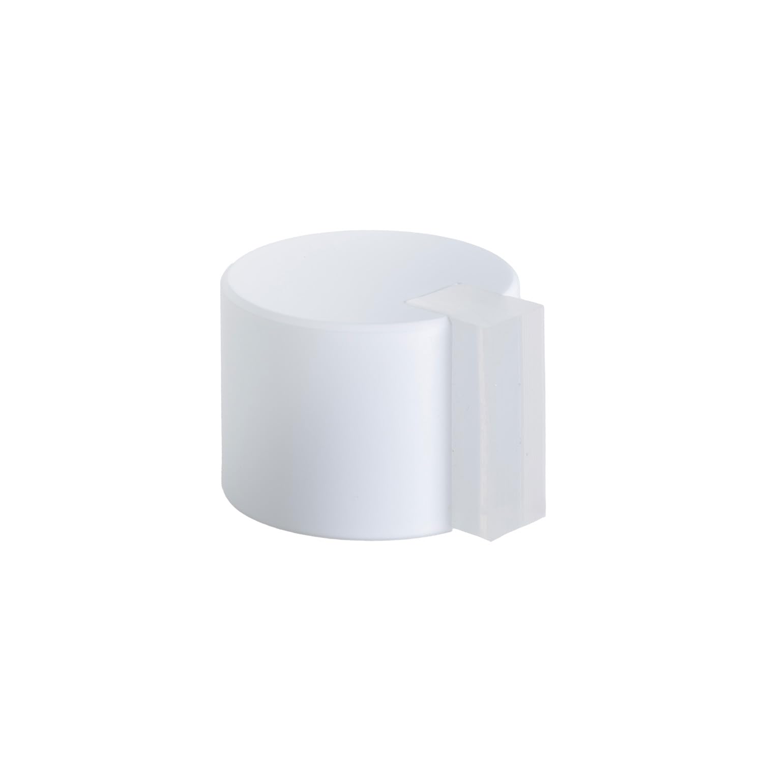 EVI Herrajes | White Door Stop | Adhesive Installation | Ø28x20mm | Stainless Steel Body | White Rubber Protection | Functional and Decorative | I-19328BBL