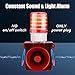 120dB Industrial Light Siren, 24 LED Loud Horn Alarm Siren Red Strobe Light, Waterproof for Indoor Outdoor Office Factory Construction Emergency Security Safety Tornado Fire Alarm, AC110V