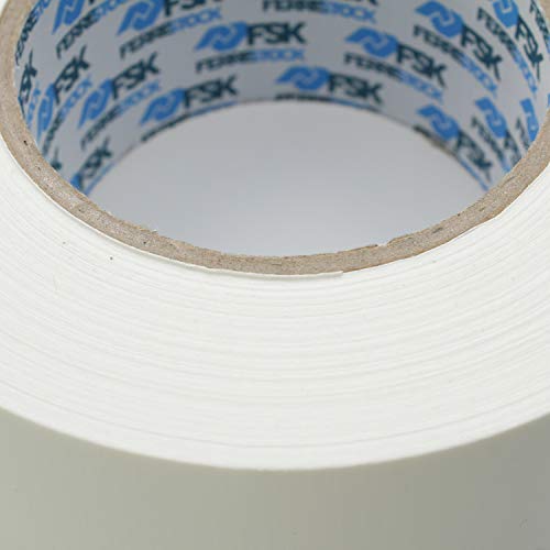 Ferrestock FSKTCT007 Easy to Cut American Tape Roll, 3 Layers for Higher Strength No Residue, 50 mm x 50 m in White - Image 4