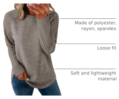 Image of SAMPEEL Sweatshirt for Women Long Sleeve Shirts Crewneck Sweaters Fall Fashion Outfits 2025 Trendy Tunic Tops Plus Size