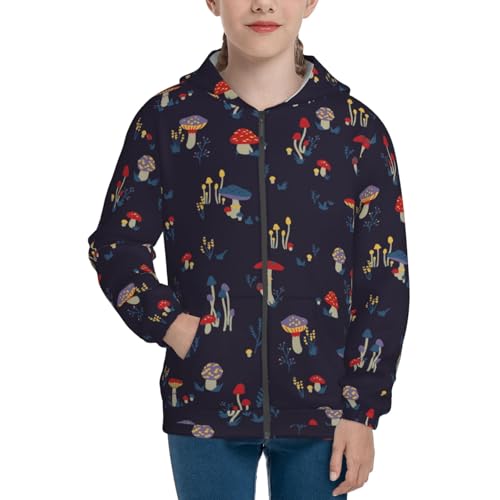 Mushrooms3 Kid Hoodies Boys Zip Up Sweatshirts Girls Pullover with Pocket3