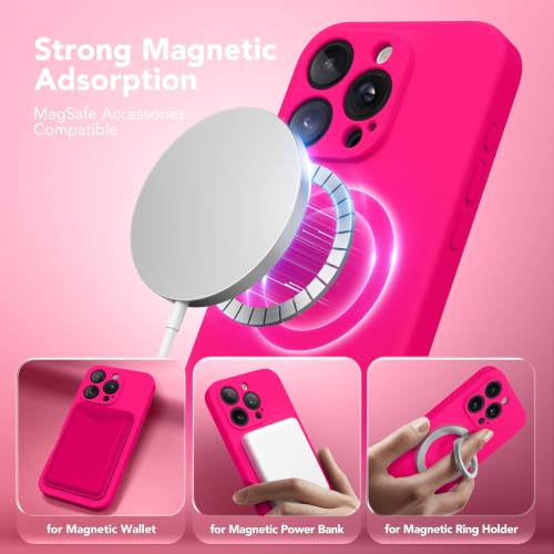 Image of Magnetic for iPhone 16 Pro Case Silicone Hot Pink