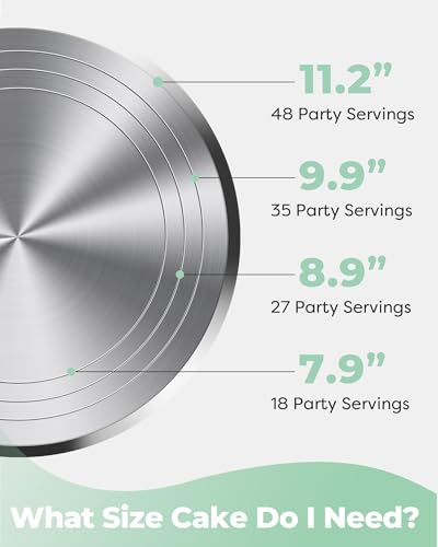 Image of Kootek Aluminium Alloy Revolving Cake Stand 12 Inch Rotating Cake Turntable for Cake, Cupcake Decorating Supplies for Mother's Day