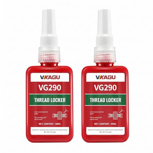 Image of VG290 Thread Locker and Fixative-Seals and Locks Pre-Assembled Fasteners, Bearings - Prevents Loosening and Resists Corrosion -1.69 oz /50ml, Green, 2 Pack