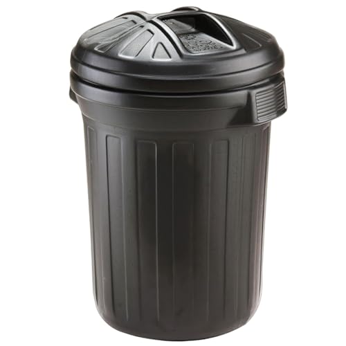 STORM TRADING GROUP Black Large 80 Litre Capacity Dustbin Heavy Duty Outdoor Shatterproof Refuse/Rubbish Bin With Lid (2)