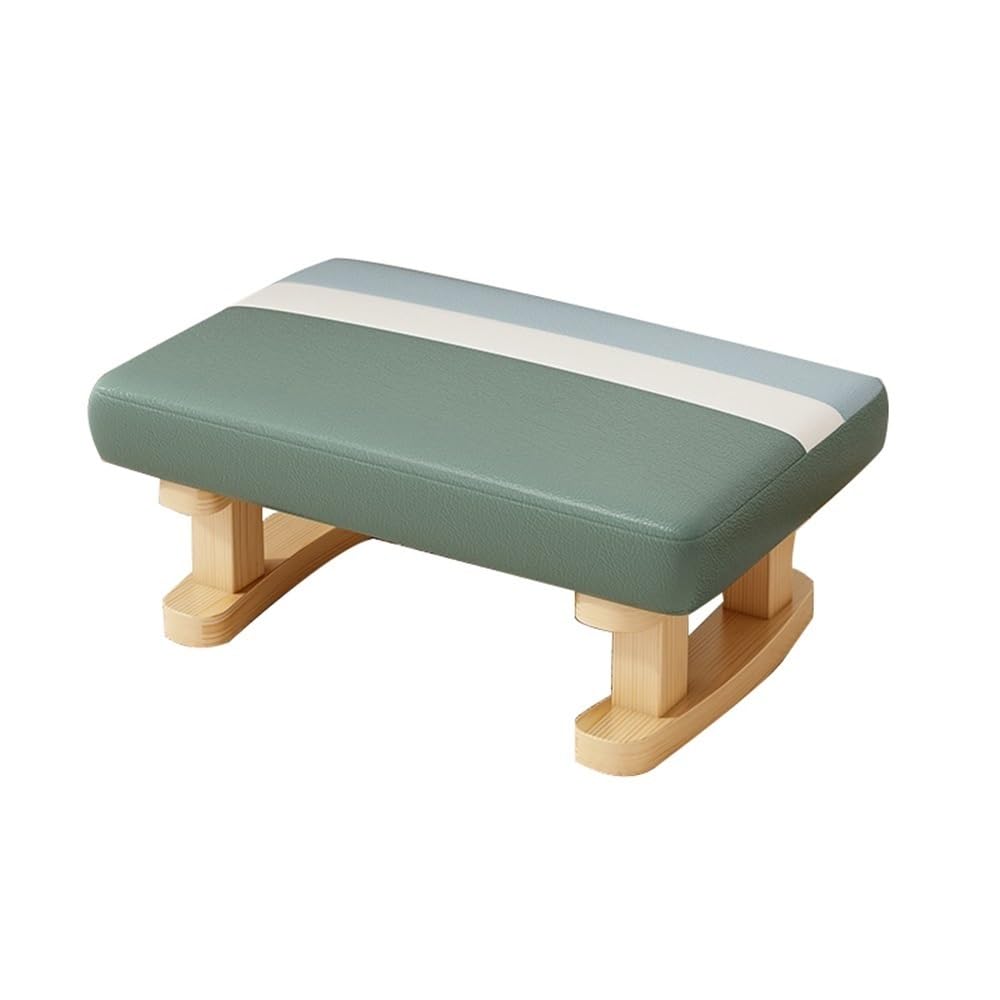 MYUYEE Shoe Bench Entryway- Household Low Stool Solid Wood Small Stool Coffee Table Stool Door Shoe Changing Stool(Green)