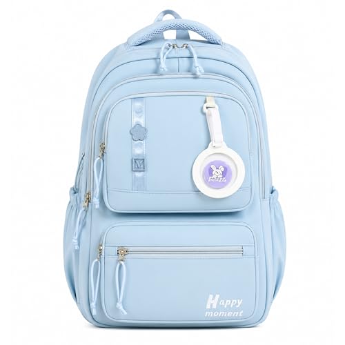 Image of Korean Style School & College Backpack with Detachable Pouch | 18 Inch Large capacity bag for Girls & Boys Age of 12-16 years | Best for School, Tution, Travel, Camping