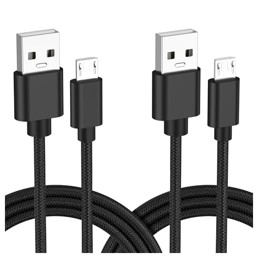 2Pack Braided Micro USB Cable, Extra Long Android Charging Cable for Samsung Galaxy S7/S6/S5, Kindle Fire, PS4 Controller, and More 3.3FT