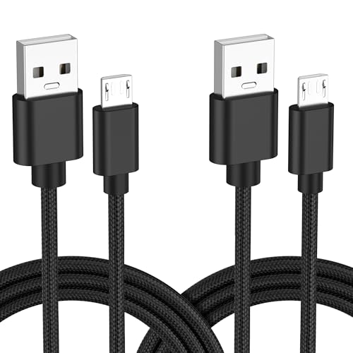 2-Pack 3.3FT Micro USB Cable,Nylon Braided Charging Cable Compatible for PS4 Controller, PS4 Slim/Pro, Xbox One S/X Controller,Razer Gaming Pads, Android Smartphones