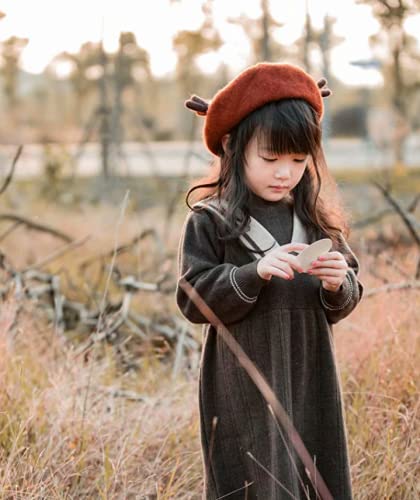 Kawaii Deer Ear Berets Hat Cute Funny Christmas Fruits Cap Winter Warm Women Girls Gift red Pink4