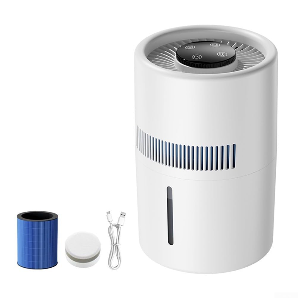 Humidificador de gran capacidad de 4 litros, humidificador evaporativo sin niebla con purificación de iones negativos, purificador de aire silencioso para uso doméstico, dormitorio y oficina