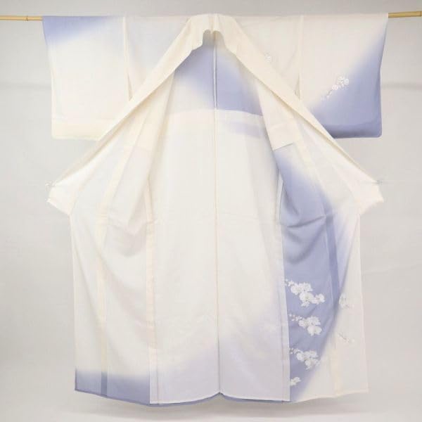 Amazon.co.jp: 夏着物長尺 刺繍 夏着物 『駒絽』 訪問着 胡蝶蘭 白×藤