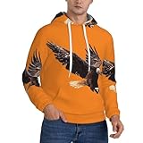 Design : ce sweat à capuche classique à imprimé aigle pour homme dispose de poignets et d'un ourlet élastiques, et d'une poche kangourou spacieuse pour ranger de petits objets du quotidien tels que des clés, un téléphone ou un portefeuille.