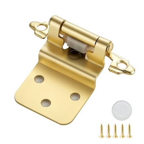 Gold Cabinet Hinges Self Closing 3/8 Inch 10 Pack (5 Pairs)