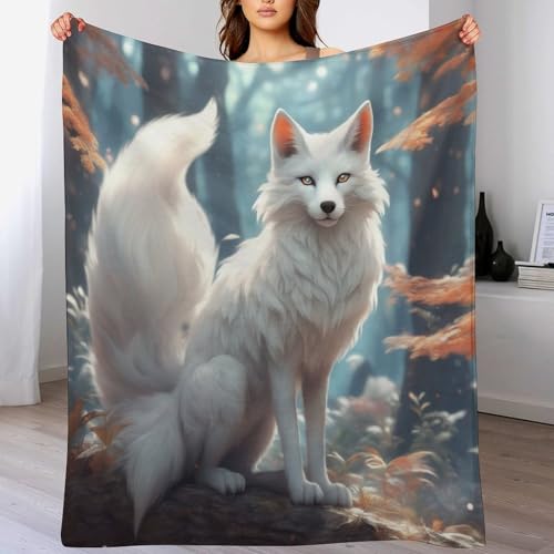 Couverture renard lavable machine lit plaid flannel doux chaud 150x200 - 2