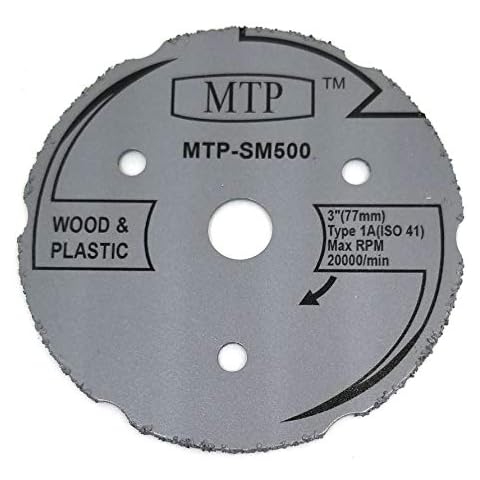 MTP Brand SM500 Saw Max 3" Wood Plastic Segment Carbide Circular Saw Compatible to use for Saw Max US40 and Rotozip zipsaw RFS1000 (1) - 7/16" Arbor Cover