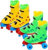 Wpppan 1 Paar lustige niedliche Fingerrollschuhe, Mini-Fingerbretter, Partyzubehör, Neuheit, Fingerbretter, Fingerräder (zufällige Farbe)