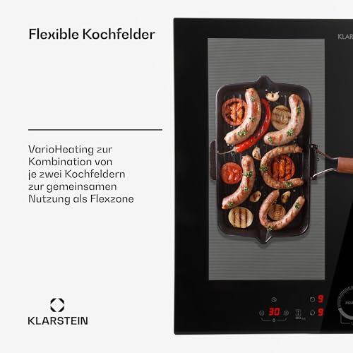 Klarstein Induktionskochfeld, Glaskeramik Kochfeld mit 4 Platten, Einbau-Induktionskochfeld mit...