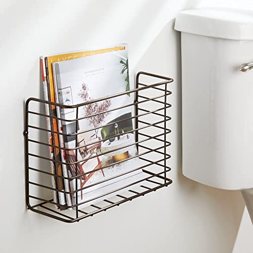 image for mDesign Metal Wire Farmhouse Wall Mount Magazine Holder, Storage Organ
