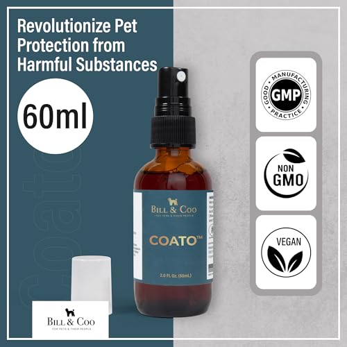 Image of BILL & COO Pet Protection Spray - Dog Grooming Supplies with Natural Ingredients - EMF Shield - Advanced Formula with Vitamin C & B3 for Coat Health - Dog Supplies 60ml