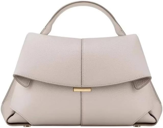 Women's Leather Handbag, Top Handle Satchel, Shoulder Crossbody Bag with Adjustable Strap (white)