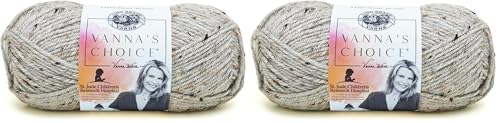 Image of (1 Skein) Lion Brand Yarn Vanna's Choice Yarn, Grey Marble (Pack of 2)
