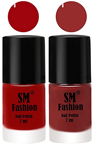Image of Long Lasting Nail Polish | Nail Paint Combo 7 ml Each) - Set of 2 Light Red-Jam
