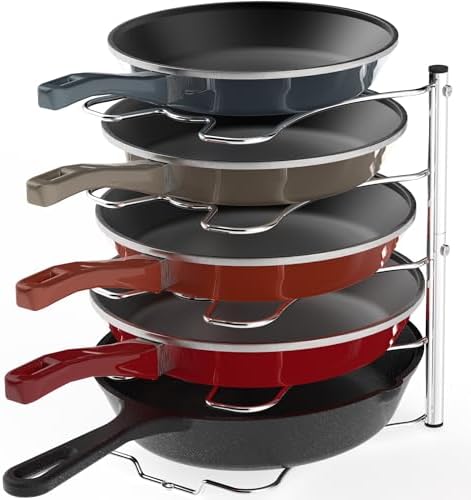 Simple Houseware Cabinet Pantry Pot and Pan Organizer Holder Rack...