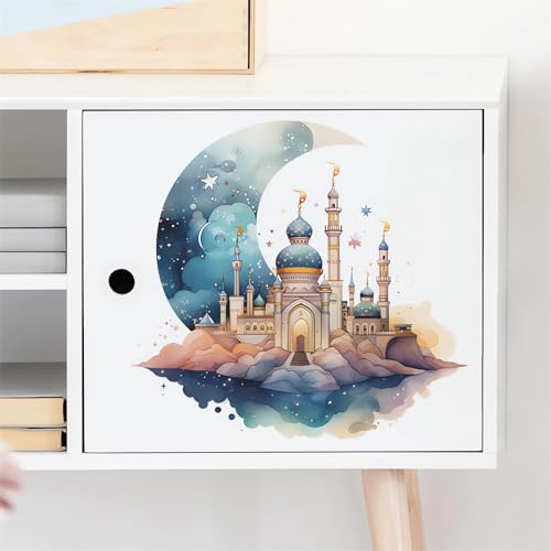 Vinilo decorativo mural Castillo azul para pared infantil miniatura 2