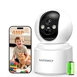 Mrowly Überwachungskamera Innen Akku, 2,5K/4MP WLAN Indoor Kamera Schwenkbar mit akku, 2,4/5GHz WiFi, Farb-Nachtsicht, Bewegungserkennung, Zwei-Wege-Audio, für Baby/Haustiere/Zuhause