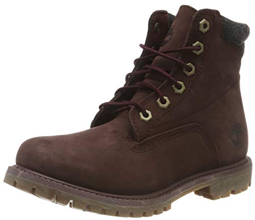 Timberland Women's Waterville 6 Inch Basic Waterproof Lace-up Boots, Burgundy Nubuck, 3.5 UK