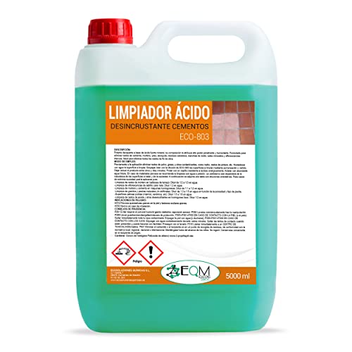 EQM SOLUCIONES QUÍMICAS | ECO-803 | 5 L | Limpiador Desincrustante Ácido de Suelos | Elimina...