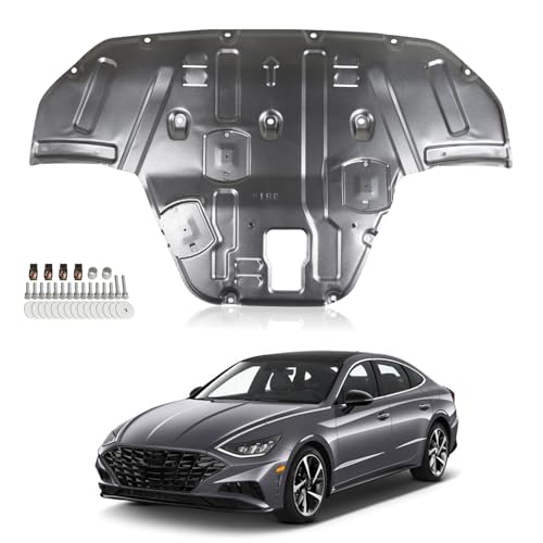 Image of Front Engine Guard Mud Flaps w /Screw Hardware Compatible with 2020 2021 2022 2023 Hyundai Sonata Engine Splash Shield Under Car Shield Cover Board