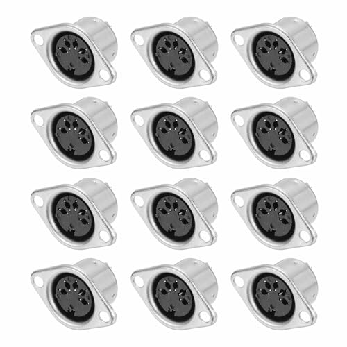 Conector hembra DIN 5 pines panel pack 12 tono plata miniatura 1