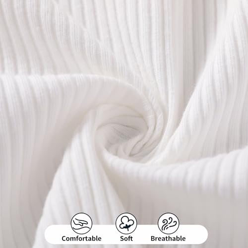 Happy Town Toddler Girl Clothes Long Sleeve Fall Outfits Ruffle Ribbed Floral Tops Overall Dress Set with Pocket 5