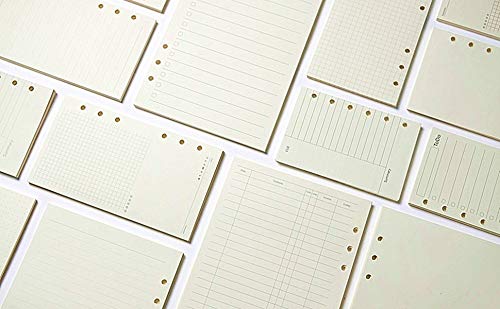 Harphia A6 Planner Refills Set 11 Packs Spiral Notebook Inserts for 6 Ring Binder, for Filofax/Personal Journal,45sheets/pack, total 495sheets (A6