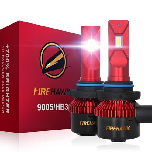 Image of Firehawk 2026 New 9005 /HB3 /H10 /9145 LED Bulbs 50000LM 700% Brighter 6000K Cool White Japanese Chips IP68 Waterproof Fog Light, Pack of 2
