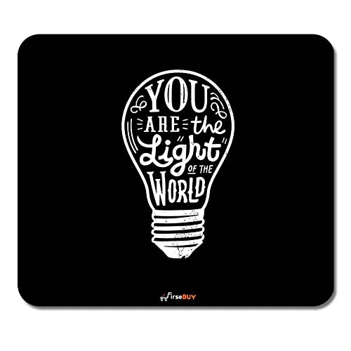 Image of Rectangle Mouse Pad, Anti Slip Rubber You are the Light of The World Inspiring Mousepads Desktops Gaming Mouse Mat Customized Designed for Home and Office, 8.6 X 7.08 Inches