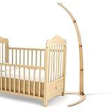 Floor-Standing Wooden Crib Mobile Arm 52 Inches | Baby Nursery Movable Baby Mobile Hanger | Anti-Dumping Multifunction Baby Mobile Arm Stand