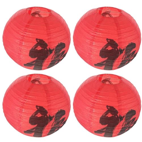 Luxylei 4 Piezas De Decoraciones De Año Nuevo Chino, Linternas Rojas, Linternas De Papel Colgantes para Festival De Primavera, Decoración De Fiesta para Año Nuevo Lunar