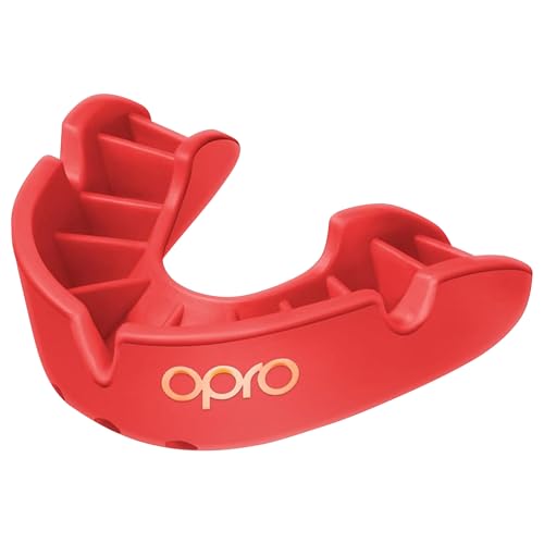 OPRO Bronze Level Moldable Mouth Guard, Essential Fit (Red)
