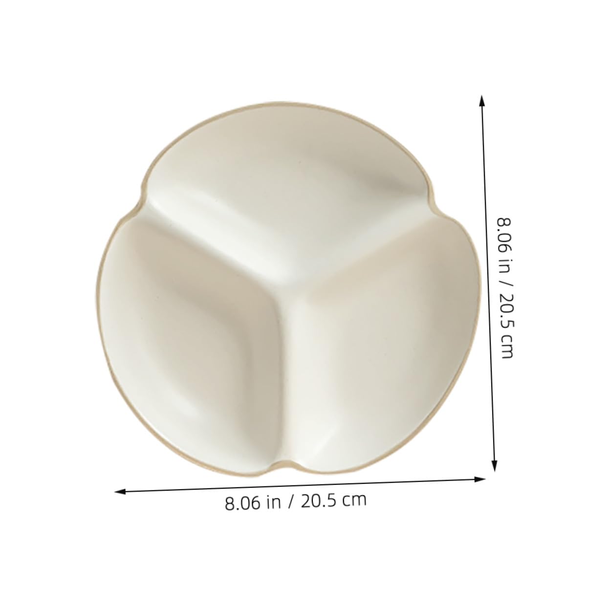 VALICLUD Assiette Divisée en Céramique Blanche à 3 Compartiments